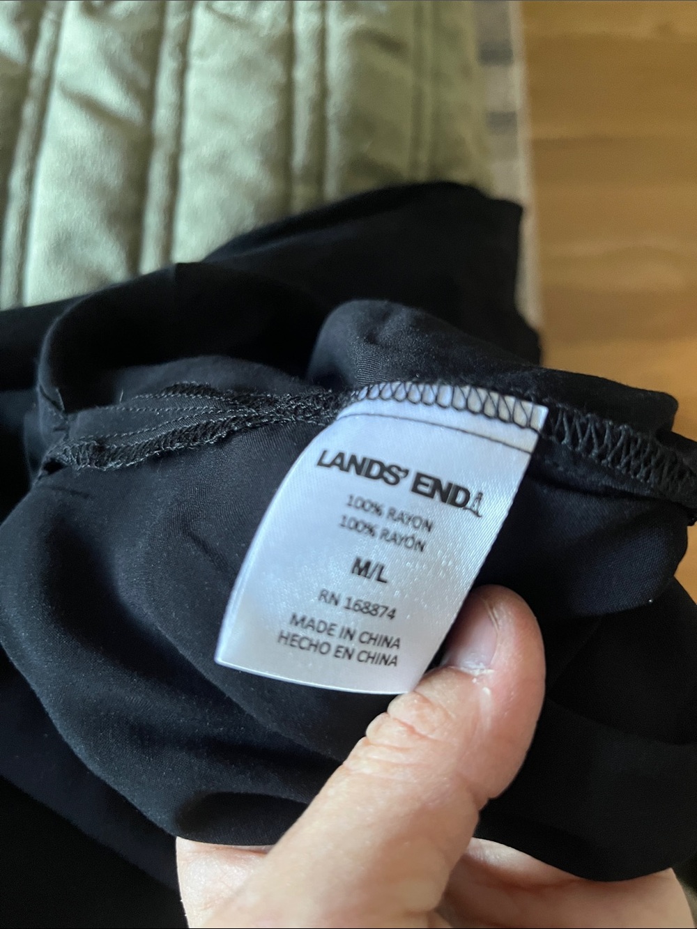 NWT Women’s Lands' End Black Long Sleeve Button-Front Tunic Swim Cover Up M/L - Picture 11 of 11